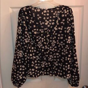 Floral black top